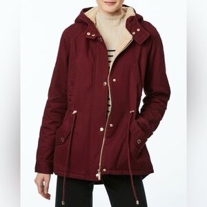 Collection B hooded jacket burgundy color
